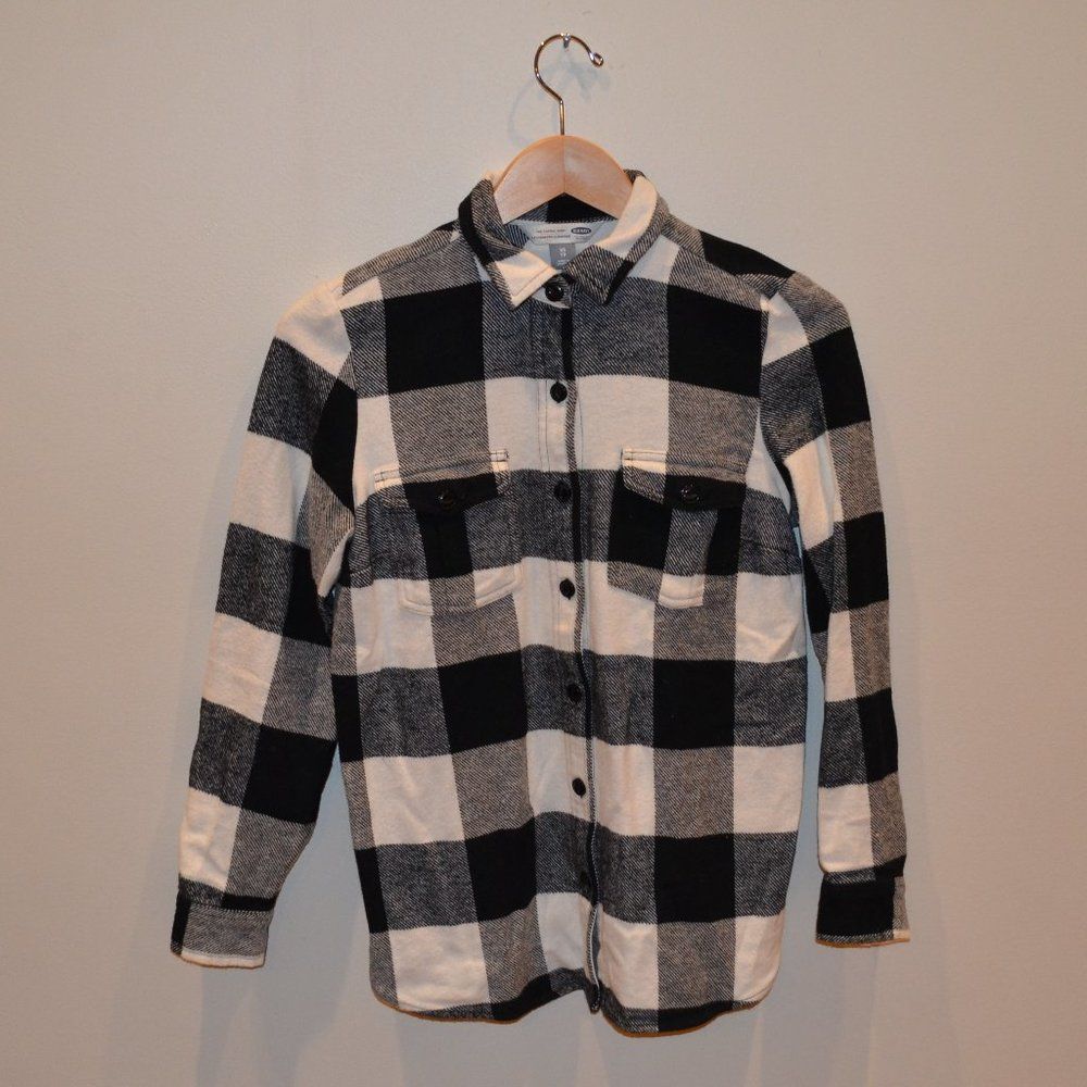Old Navy Size XS Black & White Checkered Shacket
